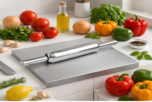 Stainless Steel Chopping Board with Lip for Kitchen | for Cutting Vegetables, Meat,Fish,Fruits | Large 41×31