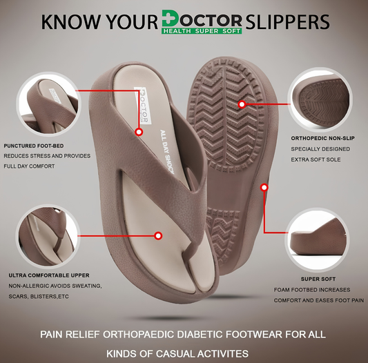 DOCTOR HEALTH SUPER SOFT Women's Orthopedic Cloud Cushion Flip Flops | Soft EVA Anti-Slip Comfort Slippers